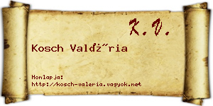Kosch Valéria névjegykártya